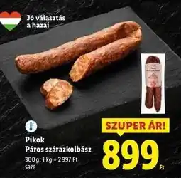 Lidl Pikok Páros szárazkolbász ajánlat