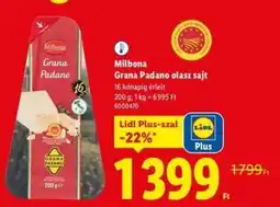 Lidl Milbona Grana Padano olasz sajt ajánlat