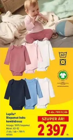Lidl Lupilu Biopamut baba kombidressz ajánlat