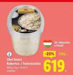 Lidl Chef Select Kukorica-/ franciasaláta ajánlat