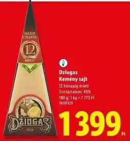 Lidl DŽIUGAS Kemény sajt ajánlat