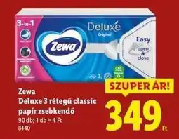 Lidl Zewa Deluxe 3 rétegű classic papír zsebkendő ajánlat