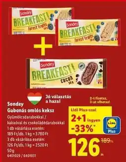 Lidl Sondey Gabonás omlós keksz ajánlat