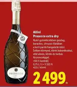 Lidl ALLINI Prosecco Extra Dry ajánlat