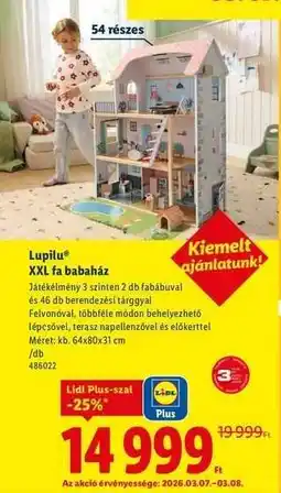 Lidl Lupilu XXL fa babaház ajánlat