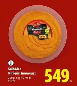 Lidl Sol&Mar Piri-piri hummusz ajánlat