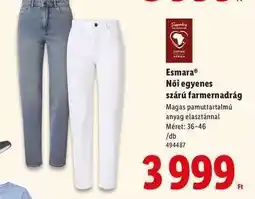 Lidl Esmara Női egyenes szárú farmernadrág ajánlat