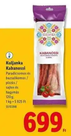 Lidl Kuljanka Kabanossi ajánlat