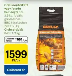 Tesco Grill szénbrikett vagy faszén keményfából ajánlat