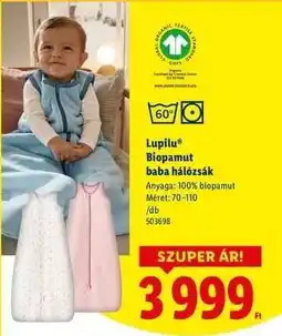 Lidl Lupilu Biopamut baba hálózsák ajánlat