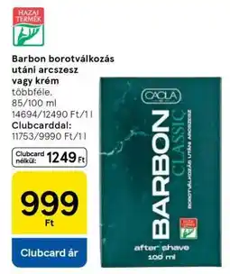 Tesco Barbon borotválkozás utáni arcszesz vagy krém ajánlat