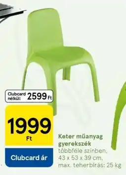 Tesco Keter műanyag gyerekszék ajánlat
