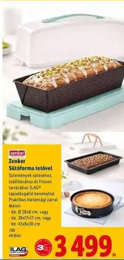 Lidl ZENKER Sütőforma tetővel ajánlat