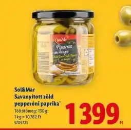 Lidl Sol&Mar Savanyított zöld pepperóni paprika ajánlat