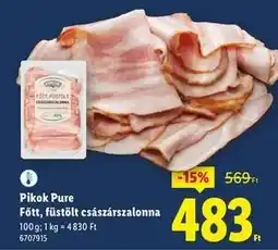 Lidl PIKOK PURE Főtt, füstölt császárszalonna ajánlat