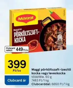 Tesco Maggi pörköltzaft-ízesítő kocka vagy leveskocka ajánlat
