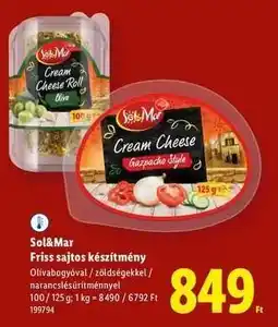Lidl Sol&Mar Friss sajtos készítmény ajánlat