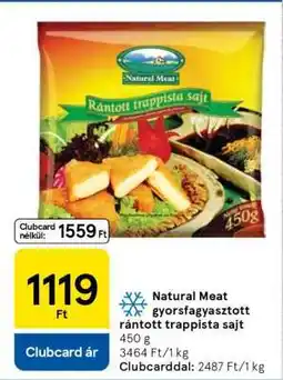 Tesco Natural Meat gyorsfagyasztott rántott trappista sajt ajánlat