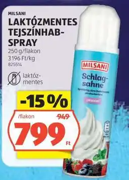 ALDI MILSANI LAKTÓZMENTES TEJSZÍNHAB-SPRAY ajánlat