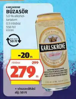 ALDI KARLSKRONE BÚZASÖR ajánlat