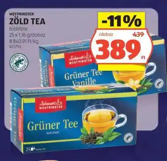 ALDI WESTMINSTER ZÖLD TEA ajánlat