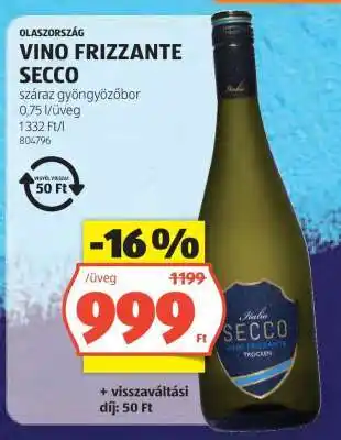 ALDI VINO FRIZZANTE SECCO ajánlat