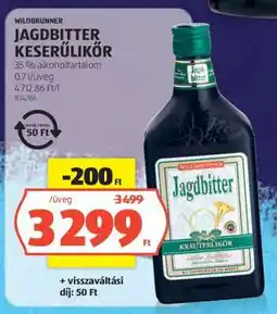 ALDI Wildbrunner Jagdbitter Keserűlikőr ajánlat