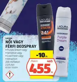 ALDI Lacura Női vagy Férfi Deospray ajánlat