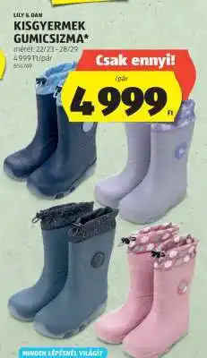 ALDI Lily & Dan Kisgyermek Gumicsizma ajánlat