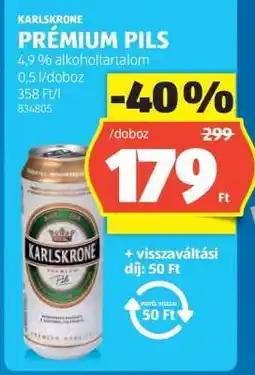ALDI KARLSKRONE PRÉMIUM PILS ajánlat