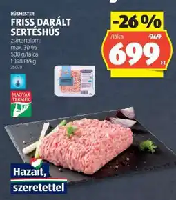 ALDI Friss, darált sertéshús ajánlat