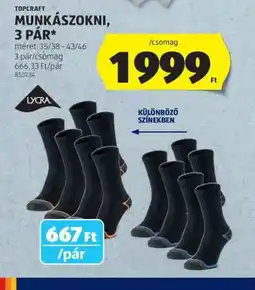 ALDI TOPCRAFT Munkás zokni, 3 pár ajánlat