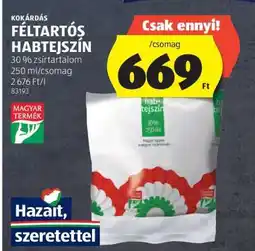 ALDI Kokárdás Féltartós Habtejszín ajánlat