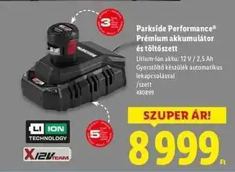 Lidl Parkside Performance Prémium akkumulátor és töltőszett ajánlat