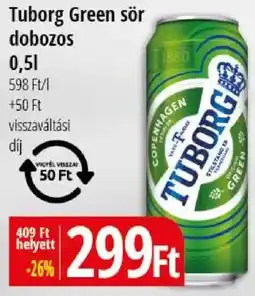 Real Tuborg Green sör dobozos ajánlat