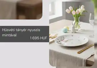 Húsvéti tányér nyuszis mintával