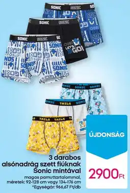 Pepco Alsónadrág szett fiúknak Sonic mintával ajánlat