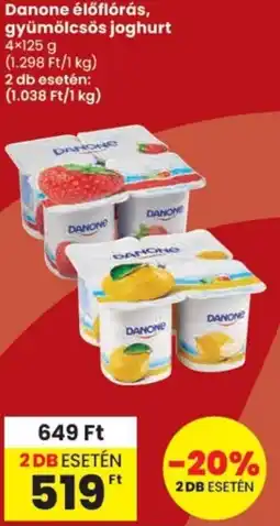 Spar Danone élőflórás, gyümölcsös joghurt ajánlat