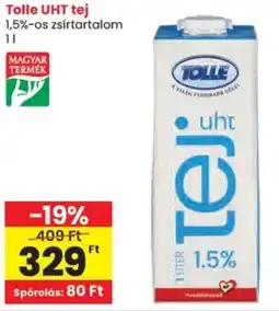 Spar Tolle UHT tej 1,5%-os ajánlat