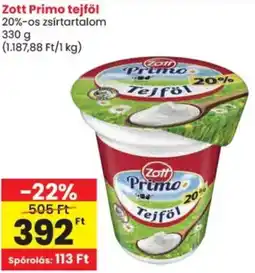 Spar Zott Primo tejföl 20%-os ajánlat