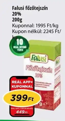 Real Falusi főzőtejszín 20% ajánlat