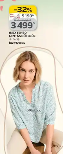 Auchan INEXTENSO MINTÁS NŐI BLÚZ ajánlat