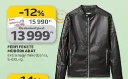 Auchan FÉRFI FEKETE MŰBŐRKABÁT ajánlat