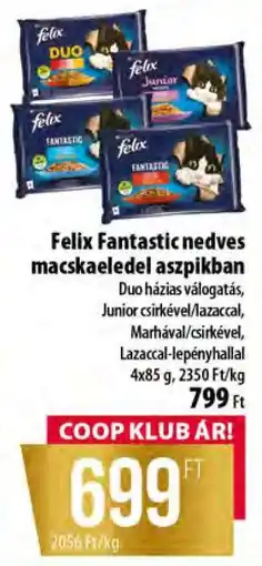 Coop Felix Fantastic nedves macskaeledel aszpikban ajánlat