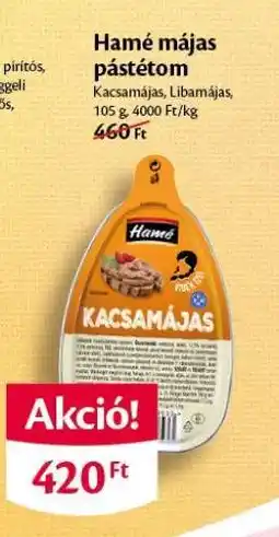EcoFamily Hamé májas pástétom ajánlat