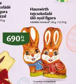 EcoFamily Hauswirth tejcsokoládé ülő nyúl figura ajánlat