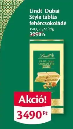 EcoFamily Lindt Dubai Style táblás fehércsokoládé ajánlat