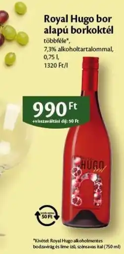 EcoFamily Royal Hugo bor alapú borkoktél ajánlat