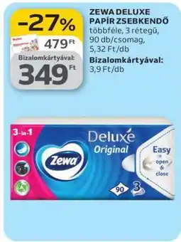 Auchan Zewa Deluxe papír zsebkendő ajánlat