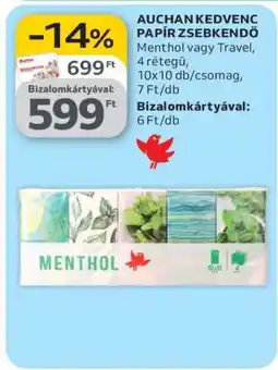 Auchan AUCHAN KEDVENC PAPÍR ZSEBKENDŐ ajánlat